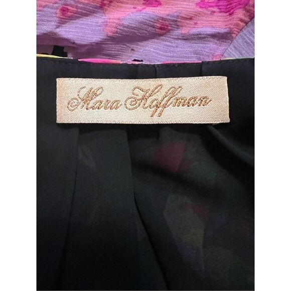 Stunning Mara Hoffman Neon Bright Silk Butterfly Style Blouse Size 6 - Picture 8 of 10